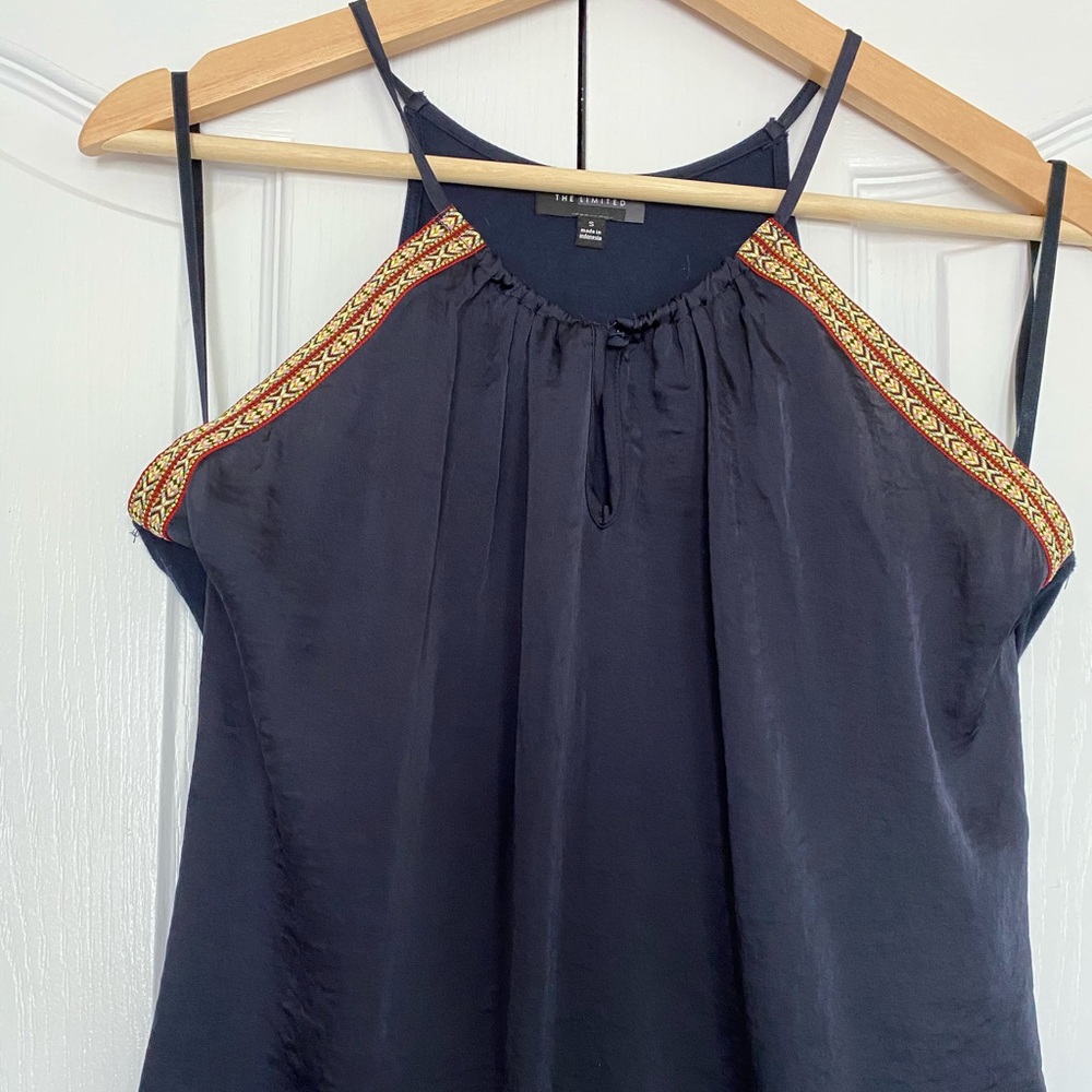 Navy blue tank top from The Limited